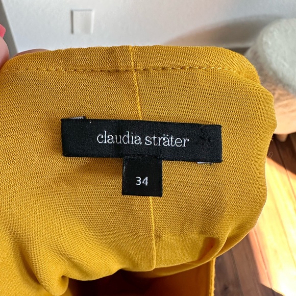 Claudia Strater Mustard Yellow Zip Sleeve Wool Blend Sheath Dress Sz: 34 EUR - Picture 6 of 10